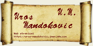 Uroš Mandoković vizit kartica